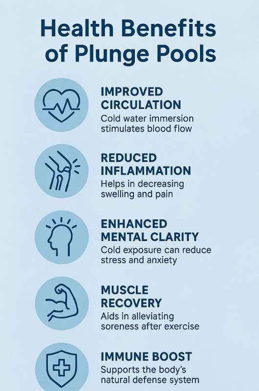 Infographic of health benefits of plunge pools